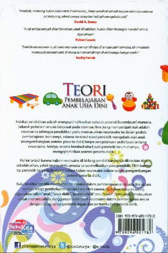 Cover Belakang Buku Teori Pembelajaran Anak usia Dini Dalam Kajian Neurosains