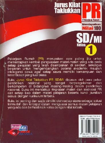 Cover Belakang Buku SD/Mi Kl 1 Jurus Kilat Taklukkan Pr Edisi Terbaru&Terlengkap