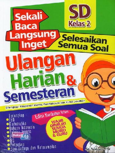 Cover Buku SD Kl 2 Sekali Baca Langsung Inget Ulangan Harian&Semesteran