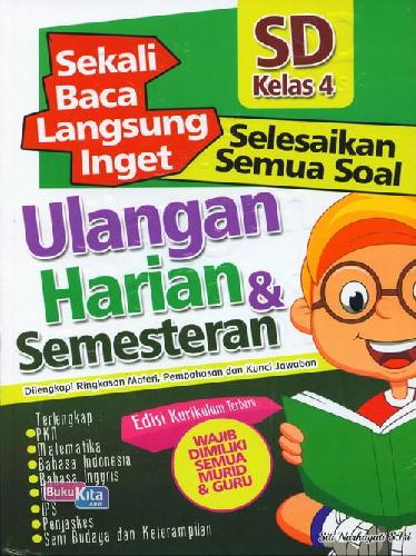 Cover Buku SD Kl 4 Sekali Baca Langsung Inget Ulangan Harian&Semesteran