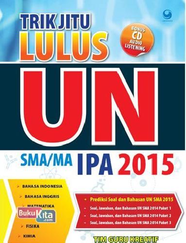Cover Buku Trik Jitu Lulus Un Sma/Ma Ipa 2015 + Cd Audio Listening