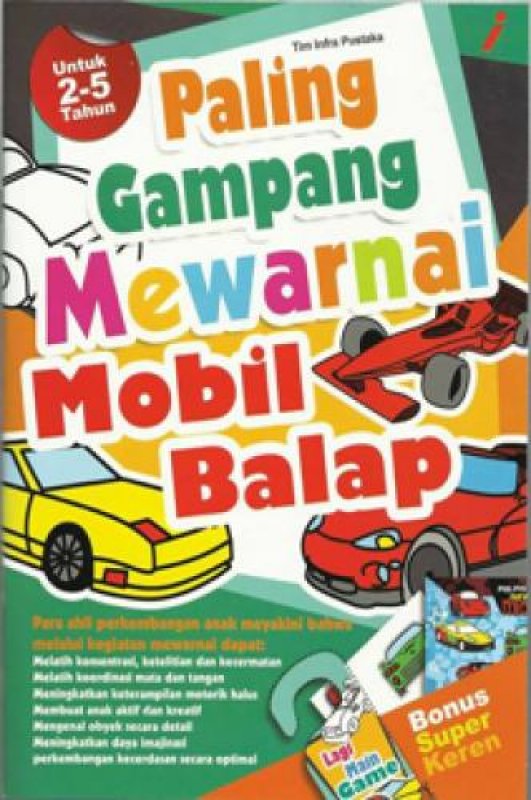 Cover Buku Paling Gampang Mewarnai Mobil Balap