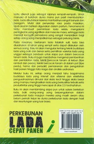 Cover Belakang Buku PERKEBUNAN LADA CEPAT PANEN