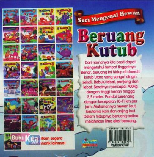 Cover Belakang Buku Seri Mengenal Hewan : Beruang Kutub (Bilingual+Full Color)