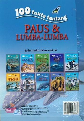 Cover Belakang Buku 100 Fakta Tentang Paus & Lumba-Lumba