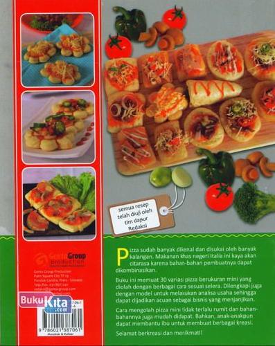 Cover Belakang Buku Pizza Mini : 30 Variasi Sajian Keluarga Sehat