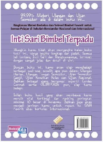 Cover Belakang Buku Intisari Bimbel Terpadu Rangkuman Rahasia IPA Terpadu SMP
