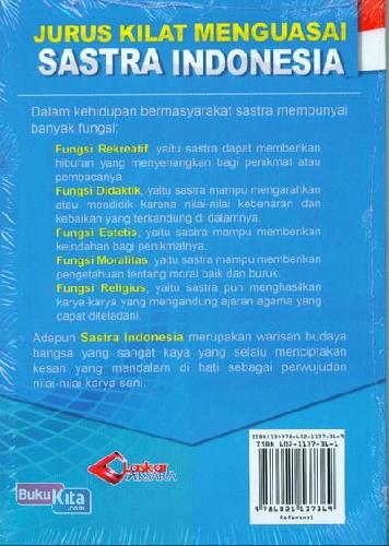 Cover Belakang Buku Jurus Kilat Menguasai Sastra Indonesia