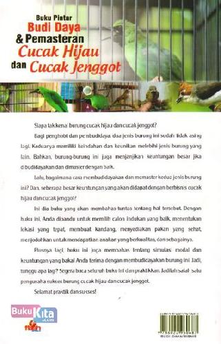 Cover Belakang Buku Buku Pintar Budi Daya & Pemasteran Cucak Hijau & Cucak Jenggot
