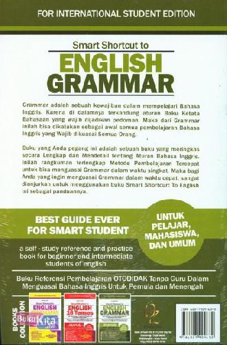 Cover Belakang Buku Smart Shortcut to English Grammar