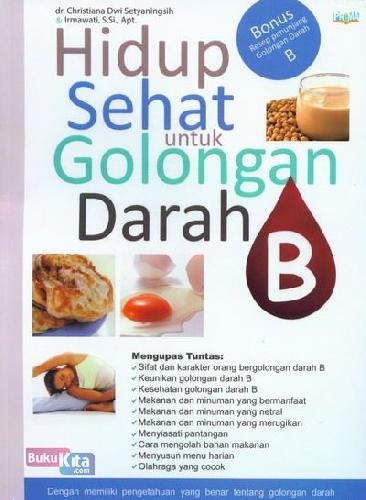 Cover Buku Hidup Sehat untuk Golongan Darah B