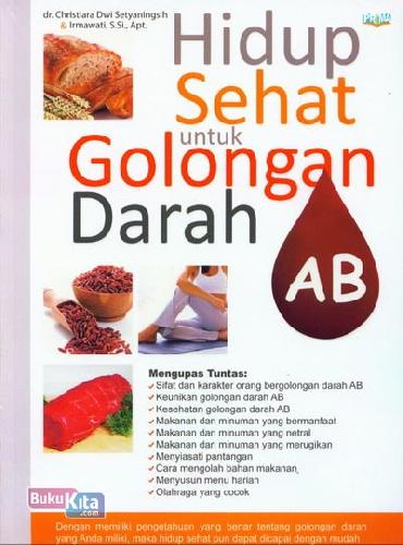 Cover Buku Hidup Sehat untuk Golongan Darah AB