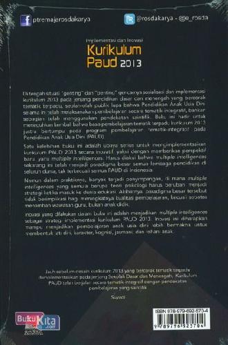 Cover Belakang Buku Implementasi dan Inovasi Kurikulum PAUD 2013