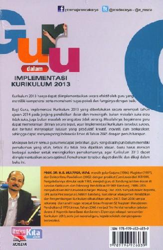 Cover Belakang Buku Guru Dalam Implementasi Kurikulum 2013