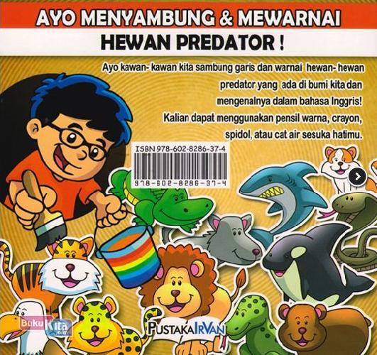 Cover Belakang Buku Ayo Menyambung&Mewarnai Hewan Predator