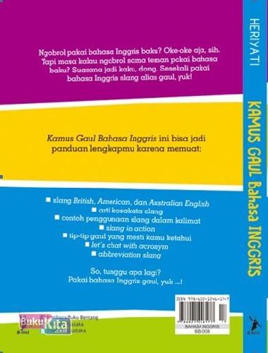 Cover Belakang Buku Kamus Gaul Bahasa Inggris (New)