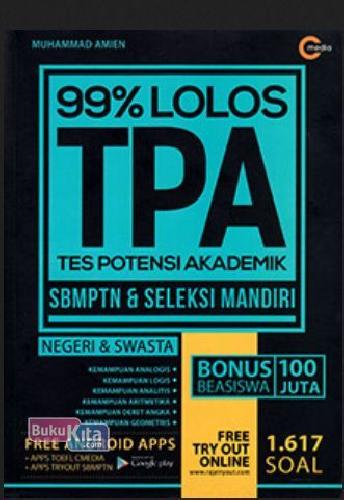 Cover Buku 99% Lolos TPA SBMPTN & Seleksi Mandiri