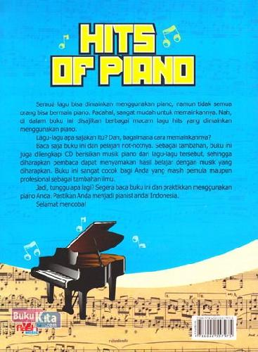 Cover Belakang Buku Hits Of Piano +Cd