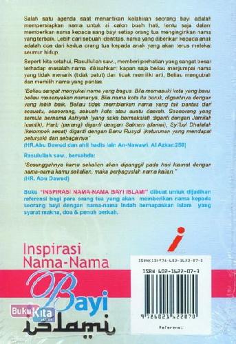 Cover Belakang Buku Inspirasi Nama2 Bayi Islami
