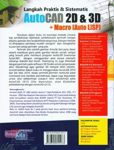 Cover Belakang Buku Langkah Praktis & Sistematis Autocad 2d & 3d + Macro