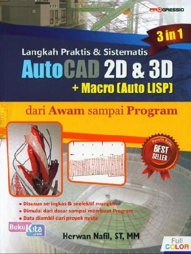 Cover Buku Langkah Praktis & Sistematis Autocad 2d & 3d + Macro