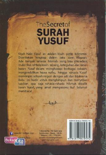 Cover Belakang Buku The Secret of Surah Yusuf : Mengungkap Rahasia Hikmah Dibalik Surah Yusuf