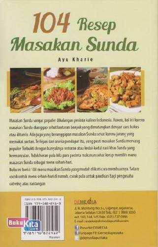 Cover Belakang Buku 104 Resep Masakan Sunda