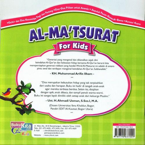 Cover Belakang Buku Al-Ma'tsurat For Kids