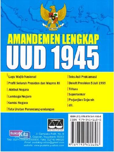 Cover Belakang Buku Amandemen Lengkap UUD 1945