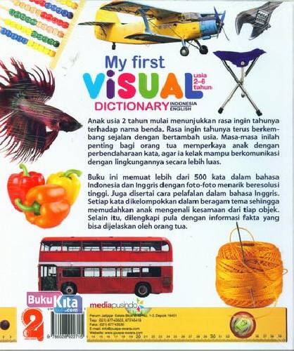 Cover Belakang Buku My First Visual Dictionary (Indonesia-English)