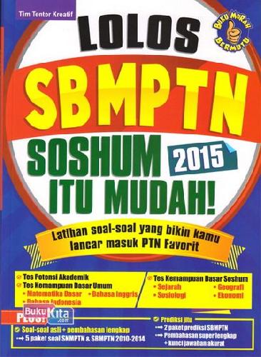 Cover Buku Lolos SBPTN Soshum Itu Mudah 2015