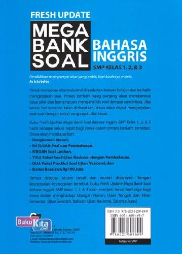 Cover Belakang Buku Smp Kl 1-3 Fresh Update Mega Bank Soal Bahasa Inggris