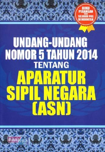 Cover Buku Undang-undang Nomor 5 Tahun 2014 Tentang Aparatur Sipil Negara