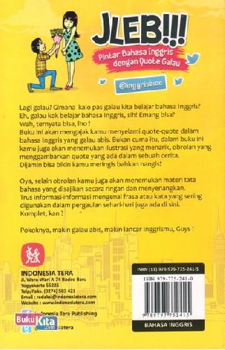 Cover Belakang Buku Jleb Pintar Bahasa Inggris Dengan Quote Galau