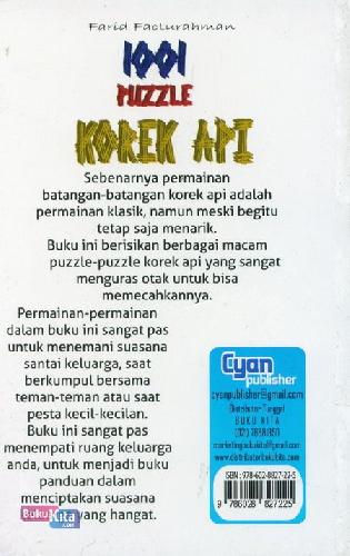 Cover Belakang Buku 1001 uzzle Korek Api