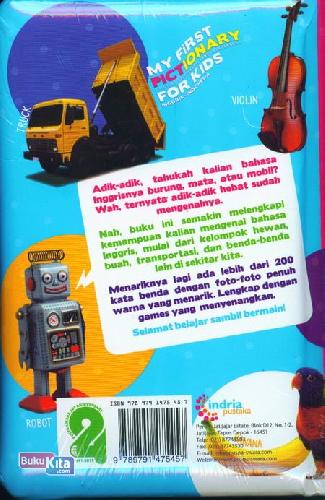 Cover Belakang Buku My First Pictionary For Kids : Inggris-Indonesia