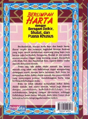 Cover Belakang Buku Berlimpah Harta Dengan Beragam Dzikir, Shalat&Puasa Khusus