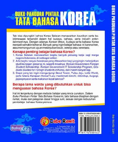 Cover Belakang Buku Buku Panduan Pintar Tata Bahasa Korea