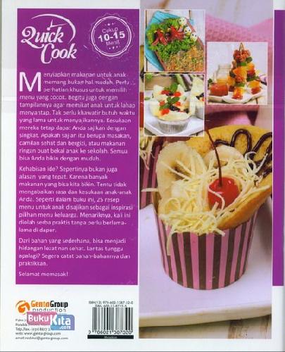Cover Belakang Buku Quick Cook 25 Resep Menu Anak