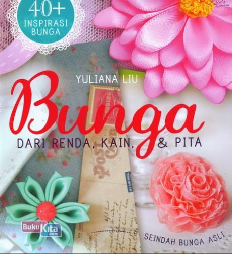 Cover Buku Bunga Dari Renda, Kain, dan Pita
