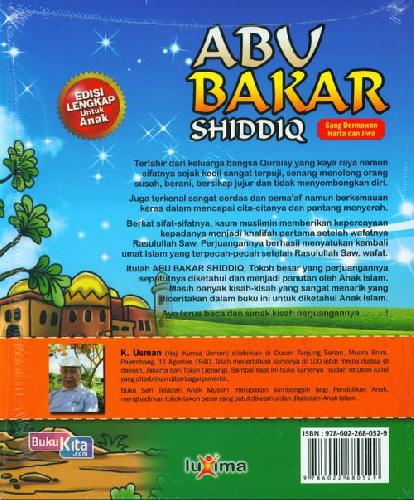 Cover Belakang Buku Teladan Anak Muslim : Abu Bakar Shiddiq - Sang Dermawan Harta dan Jiwa