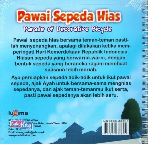 Cover Belakang Buku Seri Cerita Anak Usia Dini : Pawai Sepeda Hias - Parade of Decorative Bicyle