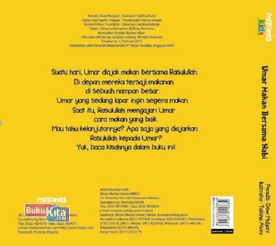 Cover Belakang Buku Mizania Kids: Umar Makan Bersama Nabi