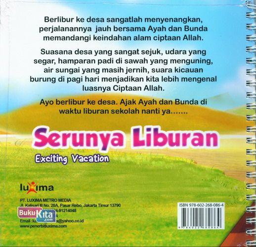 Cover Belakang Buku Seri Cerita Anak Usia Dini : Serunya Liburan - Exciting Vacation