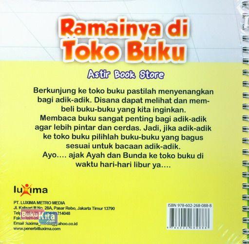 Cover Belakang Buku Seri Cerita Anak Usia Dini : Ramainya di Toko Buku - Astir Book Store