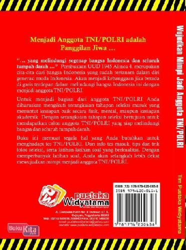 Cover Belakang Buku Wujudkan Mimpi Jadi Anggota TNI/POLRI ( Buku Latihan Tes Masuk TNI/POLRI )