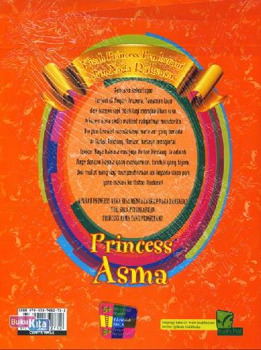 Cover Belakang Buku Princess Asma: Kisah Princess Pemberani&Naga Raksasa