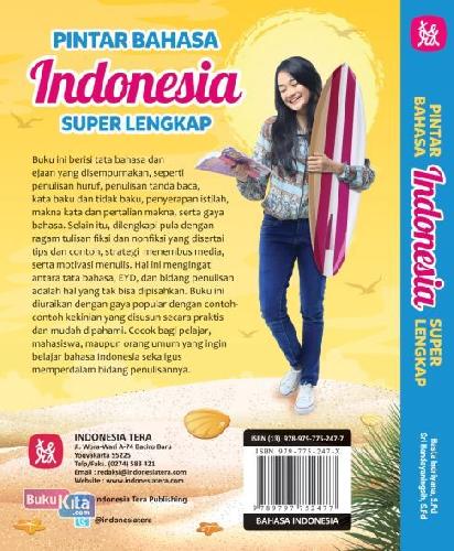 Cover Belakang Buku Pintar Bahasa Indonesia Super Lengkap Untuk Pelajar, Mahasiswa & Umum