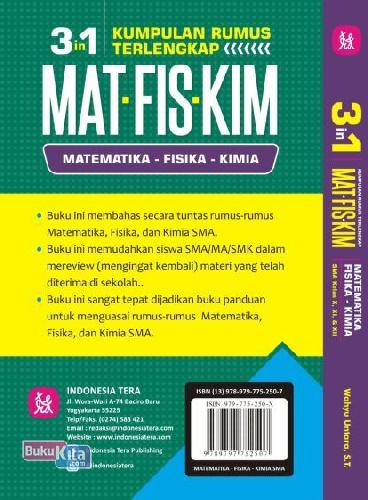 Cover Belakang Buku Kumpulan Rumus Terlengkap Matematika-fisika-kimia SMA
