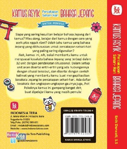 Cover Belakang Buku Kamus Asyik Percakapan Sehari-hari Bahasa Jepang untuk Pemula